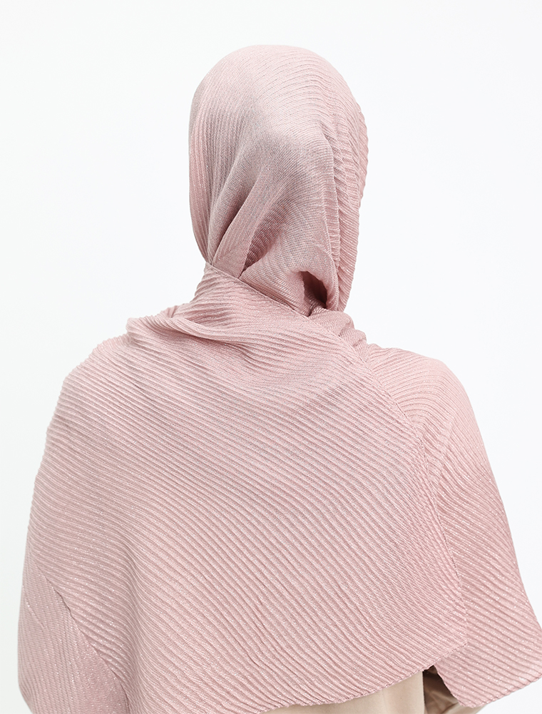 Pink Crinkle Lurex Hijab
